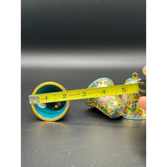 Lillian Vernon Cloisonne Enamel Bell Ornament 2" - Set Of 3 ~ #396 COLORFUL - Picture 7 of 9